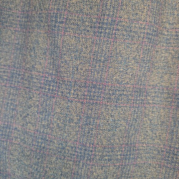 Banana Republic Vasto Wide-Leg Italian Wool Pant Plaid Brown Business Preppy 0 - Picture 7 of 14